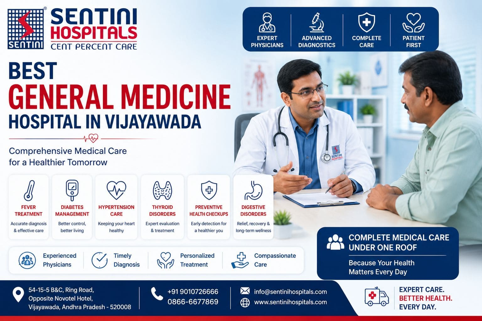 Best General Medicine Hospital in Vijayawada – Comprehensive Healthcare at Sentini Hospitals
